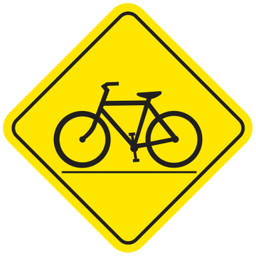 Alberta road sign: Bicycle crossing ahead