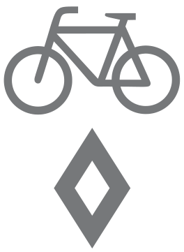 Alberta road sign: Bicycle lane markings