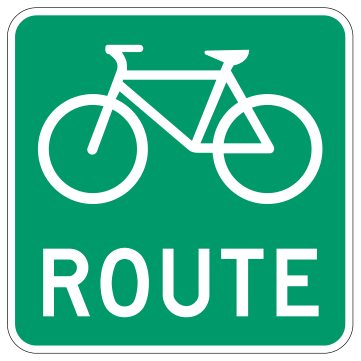 Alberta road sign: Bicycle route marker