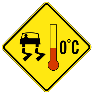 Alberta road sign: Bridge ices