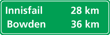Alberta road sign: Distance