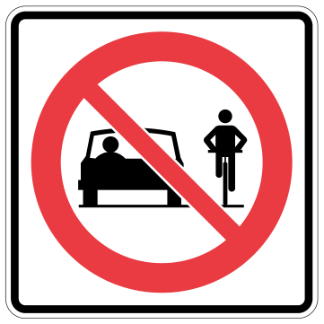 Alberta road sign: Do not pass bicycles