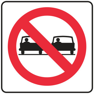Alberta road sign: Do not pass