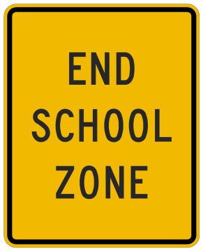 Alberta road sign: End school zone