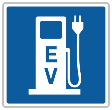 Alberta road sign: Electric vehicle charging