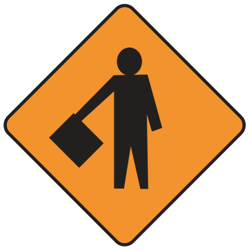 Alberta road sign: Flag person