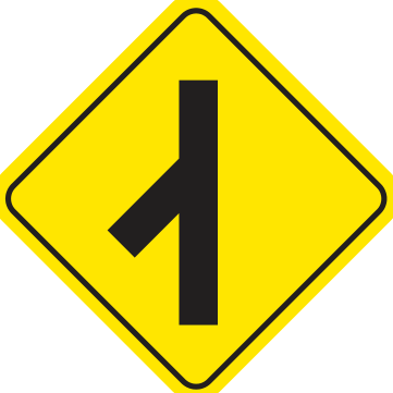 Alberta road sign: Hidden road left