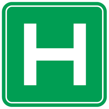 Alberta road sign: Hospital