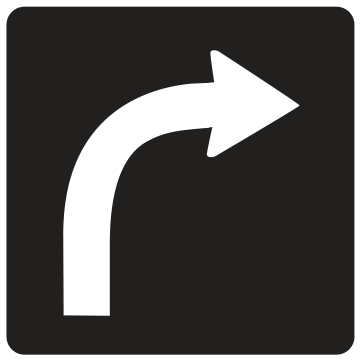 Alberta road sign: Right turn lane