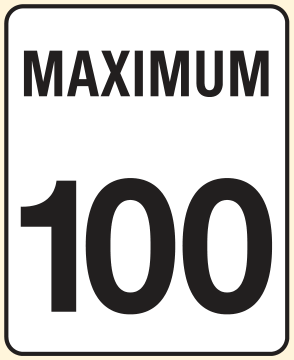 Alberta road sign: Maximum 100