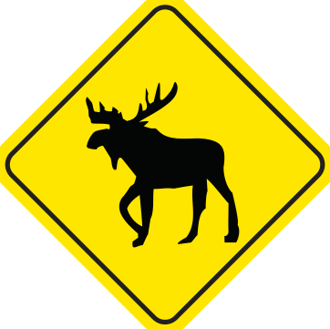 Alberta road sign: Moose crossing