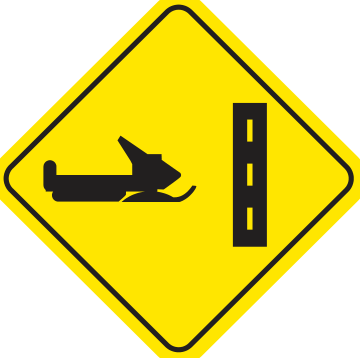 Alberta road sign: Motorized snow vehicles crossing