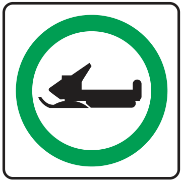 Alberta road sign: Motorized snow vehicles