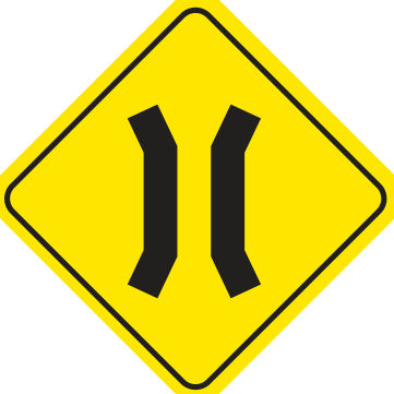 Alberta road sign: Narrow passage