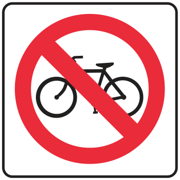Alberta road sign: No bicycles