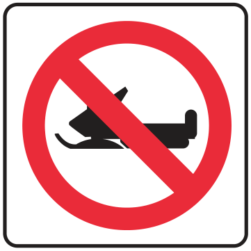 Alberta road sign: No motorized snow vehicles