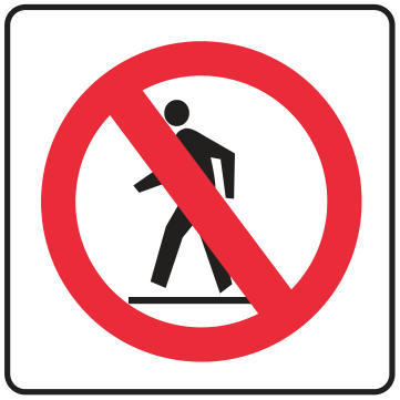 Alberta road sign: No pedestrians