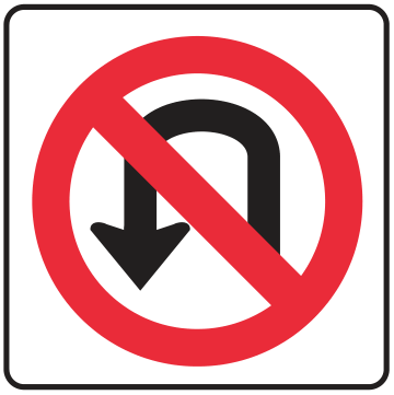 Alberta road sign: No U-turn