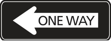 Alberta road sign: One way