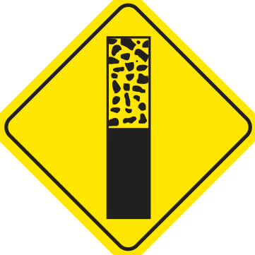 Alberta road sign: Pavement ends
