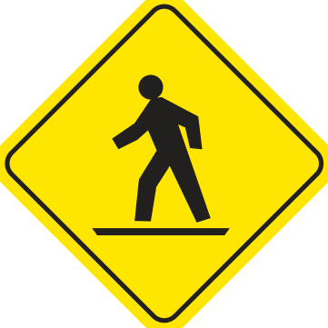 Alberta road sign: Pedestrian crossing