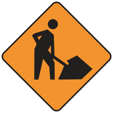 Alberta road sign: People working