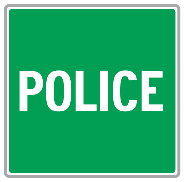 Alberta road sign: RCMP or city police