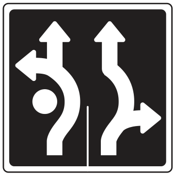 Alberta road sign: Roundabout dual lane