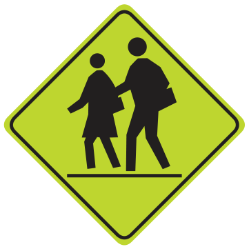 Alberta road sign: School crosswalk ahead