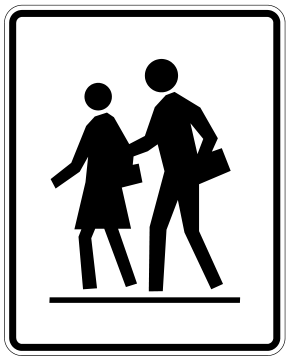 Alberta road sign: School crosswalk