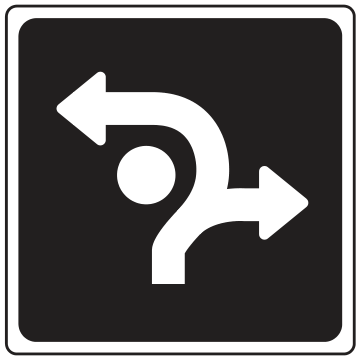 Alberta road sign: Single lane roundabout