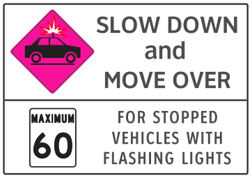 Alberta road sign: Slow down and move over
