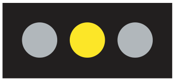 Alberta road sign: Solid yellow light