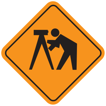 Alberta road sign: Survey crew ahead
