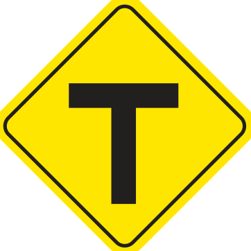 Alberta road sign: T intersection