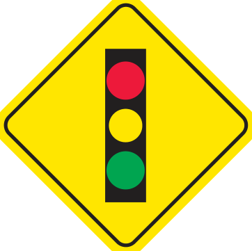 Alberta road sign: Traffic control signals ahead