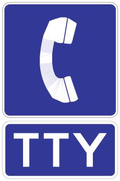 Alberta road sign: TTY telephone