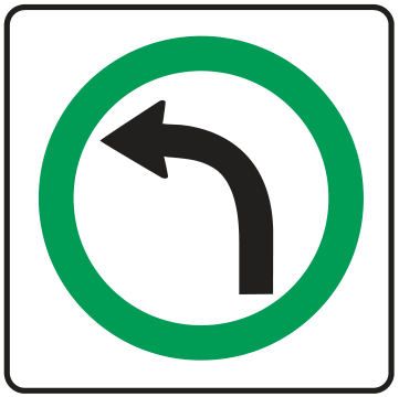Alberta road sign: Turn left only