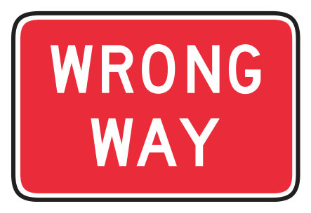 Alberta road sign: Wrong way