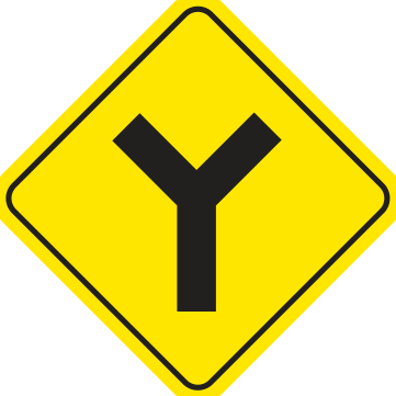 Alberta road sign: Y intersection