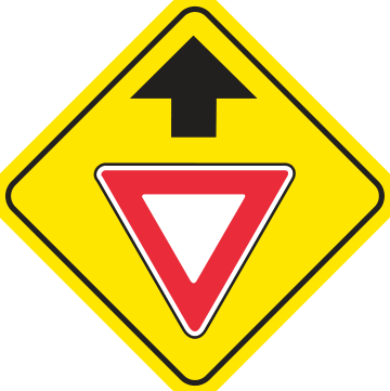Alberta road sign: Yield ahead